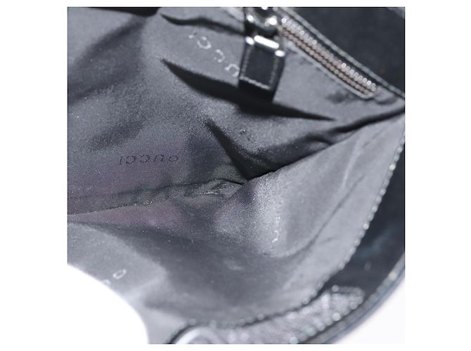 Borsa a Spalla GUCCI Nylon Nero Argento 019 0348 Auth sw1199 - vista 20