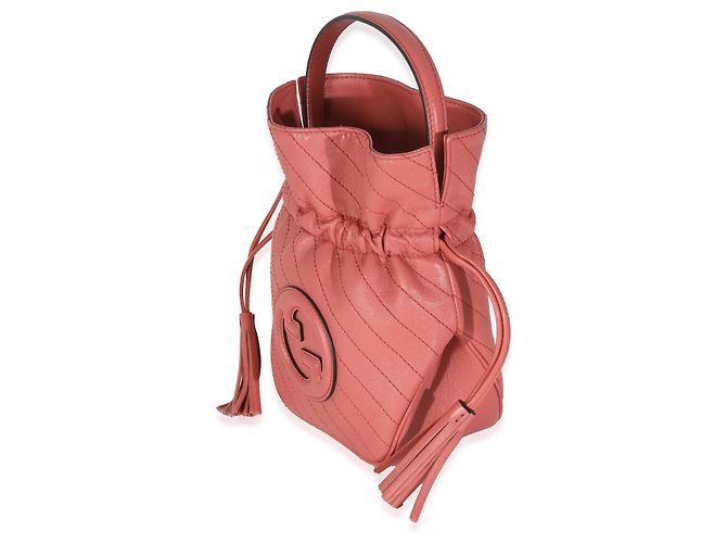 Borsa a secchiello Blondie in pelle di vitello rosa Gucci - vista 3