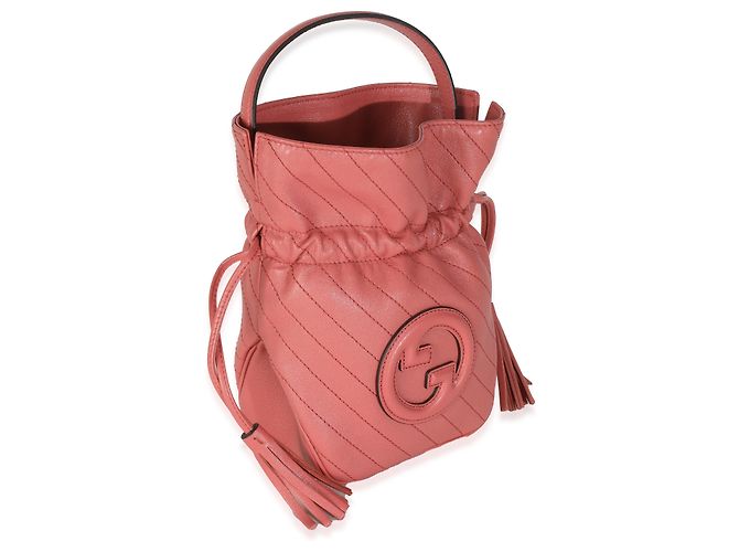 Borsa a secchiello Blondie in pelle di vitello rosa Gucci - vista 4