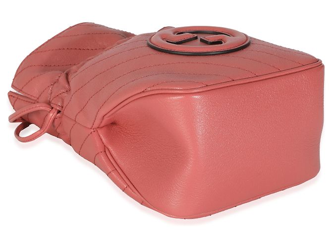 Borsa a secchiello Blondie in pelle di vitello rosa Gucci - vista 7