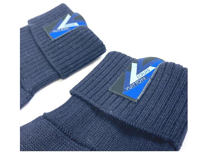 Wollhandschuhe Gon Triple V M70305 von Louis Vuitton Marineblau - Ansicht 4