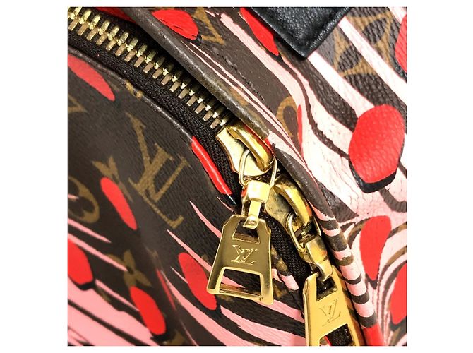 Zaino Palm Springs PM Jungle Dot Monogram Louis Vuitton Marrone Rosa Rosso - vista 11