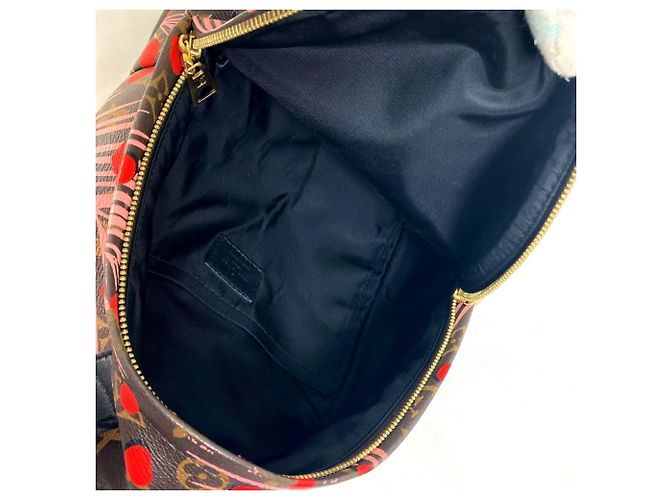 Zaino Palm Springs PM Jungle Dot Monogram Louis Vuitton Marrone Rosa Rosso - vista 15