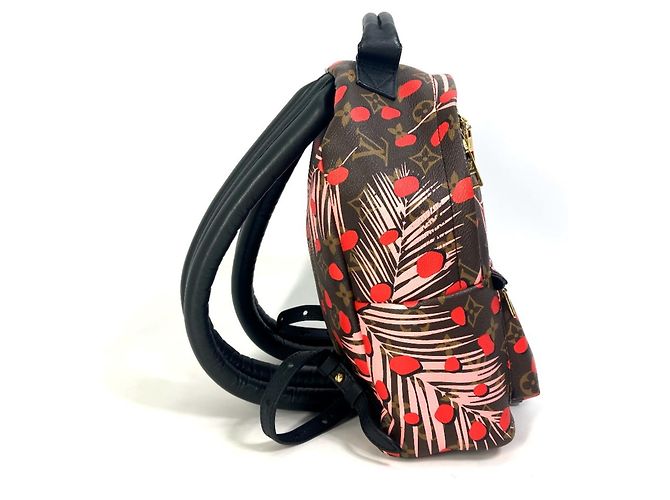 Zaino Palm Springs PM Jungle Dot Monogram Louis Vuitton Marrone Rosa Rosso - vista 4