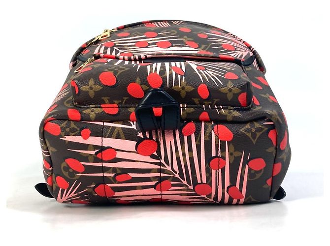 Zaino Palm Springs PM Jungle Dot Monogram Louis Vuitton Marrone Rosa Rosso - vista 5