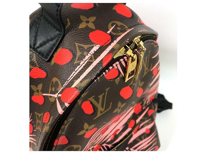 Zaino Palm Springs PM Jungle Dot Monogram Louis Vuitton Marrone Rosa Rosso - vista 6