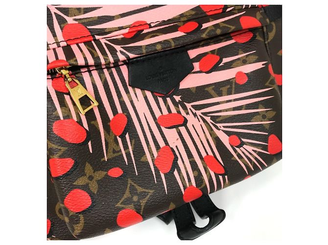 Zaino Palm Springs PM Jungle Dot Monogram Louis Vuitton Marrone Rosa Rosso - vista 7