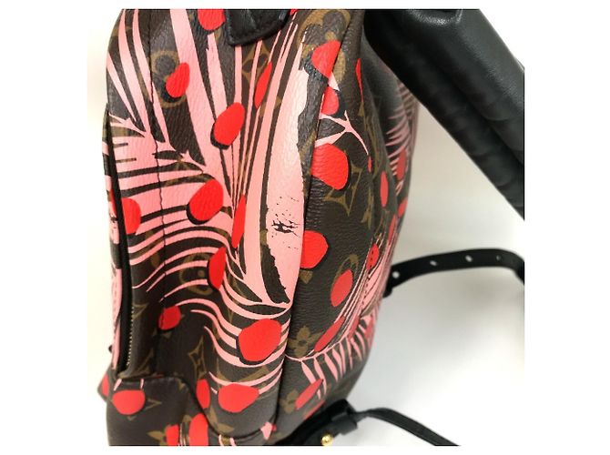 Zaino Palm Springs PM Jungle Dot Monogram Louis Vuitton Marrone Rosa Rosso - vista 8