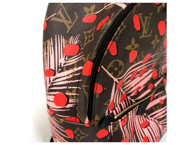 Zaino Palm Springs PM Jungle Dot Monogram Louis Vuitton Marrone Rosa Rosso - vista 9