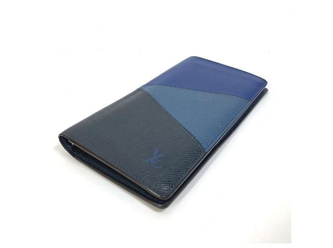 Cartera Bifold Larga Brazza NM en Taiga V de Louis Vuitton Azul Azul marino - vista 3