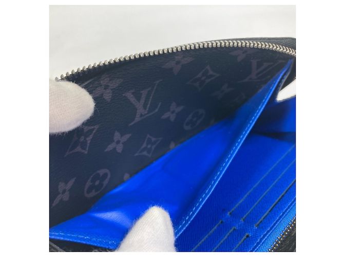 Louis Vuitton Monogram Eclipse Long Wallet Black Blue - view 15