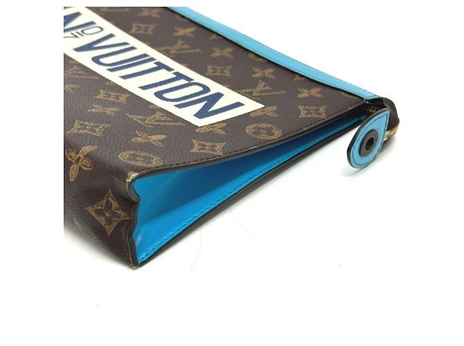 Pochette Voyage MM Monogramma Louis Vuitton Marrone Blu - vista 4