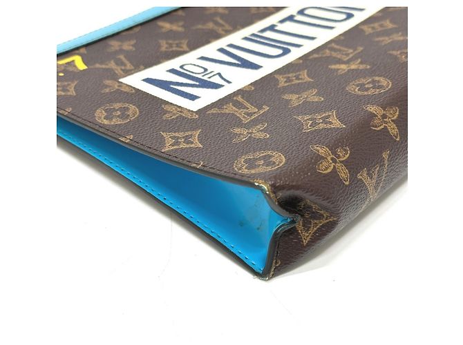 Pochette Voyage MM Monogramma Louis Vuitton Marrone Blu - vista 5