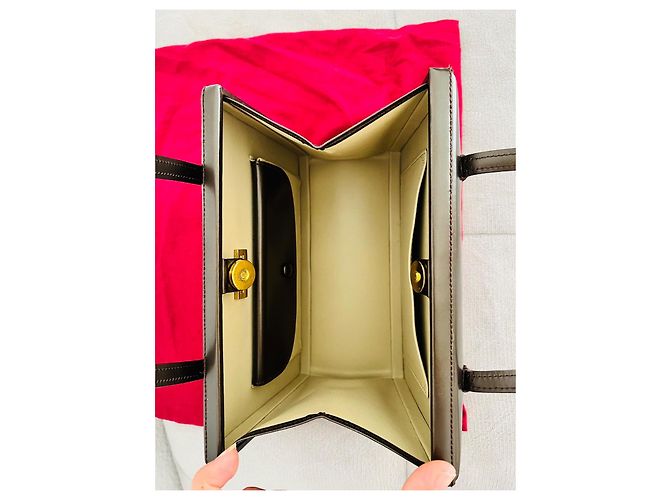 Borsa a mano Loewe in pelle marrone scuro - vista 3
