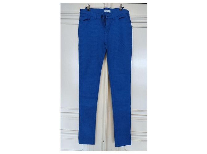 Ba&sh Jeans Salome Reliefs Baumwolle TM/L Blau - Ansicht 10