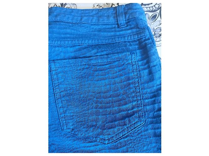 Ba&sh Jeans Salome Reliefs Baumwolle TM/L Blau - Ansicht 13