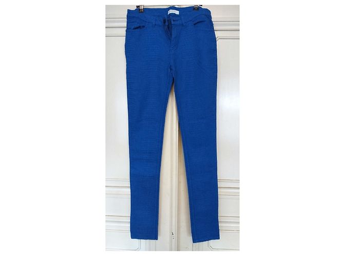Ba&sh Jeans Salome Reliefs Baumwolle TM/L Blau - Ansicht 14