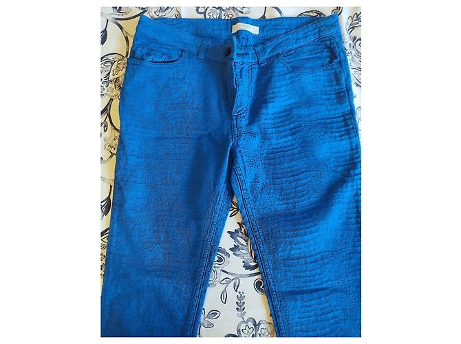 Ba&sh Jeans Salome Reliefs Baumwolle TM/L Blau - Ansicht 17