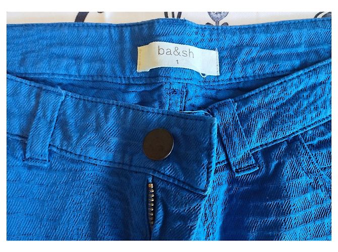 Ba&sh Jeans Salome Reliefs Baumwolle TM/L Blau - Ansicht 7