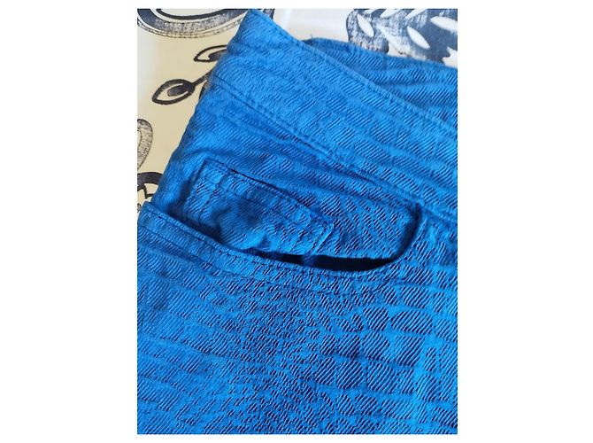 Ba&sh Jeans Salome Reliefs Baumwolle TM/L Blau - Ansicht 9