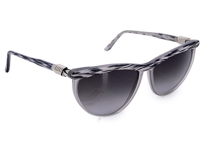 Gianni Versace Vintage Graue Acetat-Sonnenbrille 488 56/15 140mm - Ansicht 2