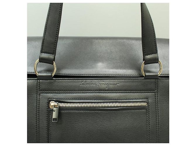 Borsa a spalla Salvatore Ferragamo in pelliccia nera Nero - vista 13