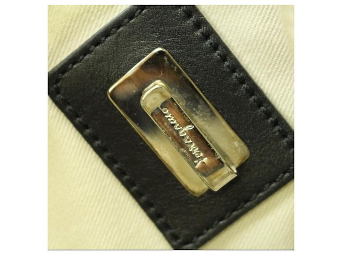 Borsa a spalla Salvatore Ferragamo in pelliccia nera Nero - vista 16