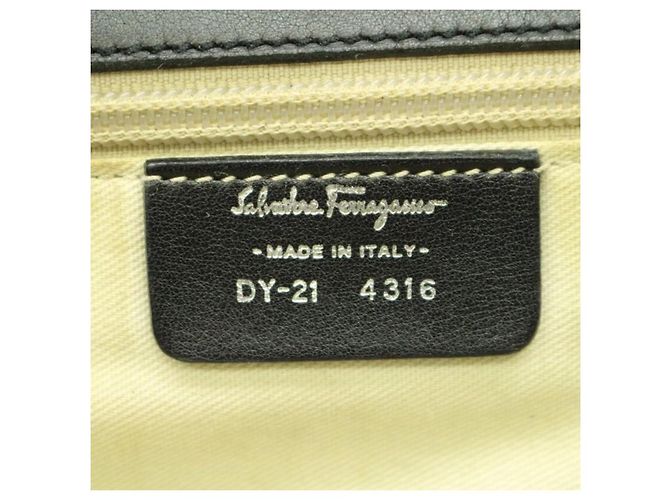 Borsa a spalla Salvatore Ferragamo in pelliccia nera Nero - vista 19
