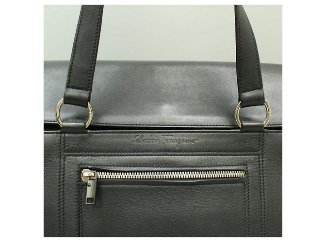 Borsa a spalla Salvatore Ferragamo in pelliccia nera Nero - vista 4