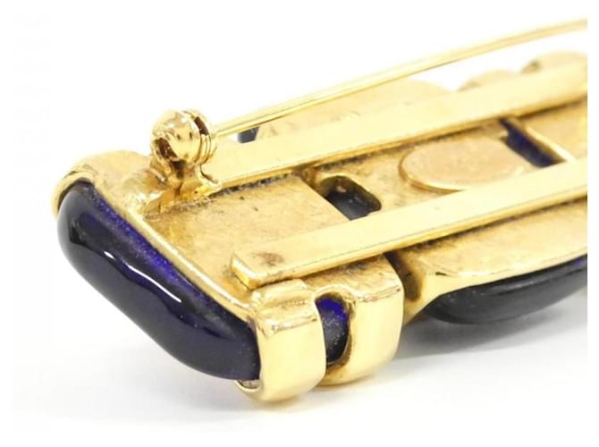Spilla Chanel Blu e Oro D'oro - vista 4