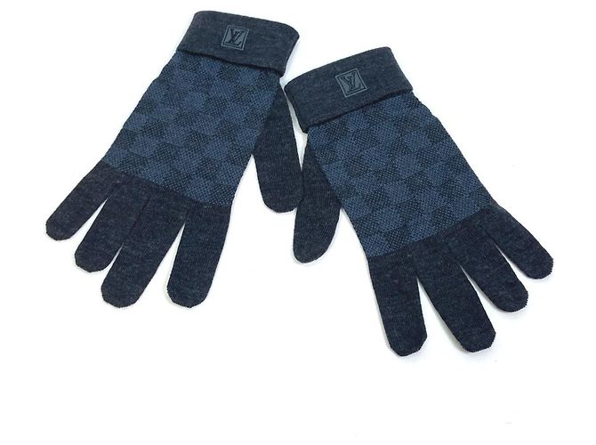 Strickhandschuhe Petit Gon Damier Graphite M70008 von Louis Vuitton Braun Blau - Ansicht 5