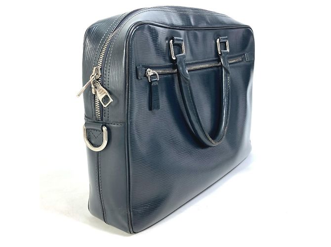 Bolso de documento de cuero Epi Louis Vuitton Azul Azul marino - vista 4