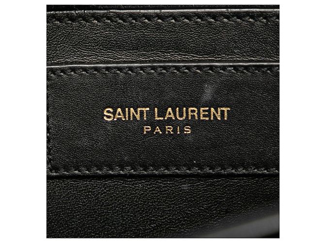 Borsa a tracolla in pelle nera Monogram Kate con frange di Saint Laurent Nero - vista 5