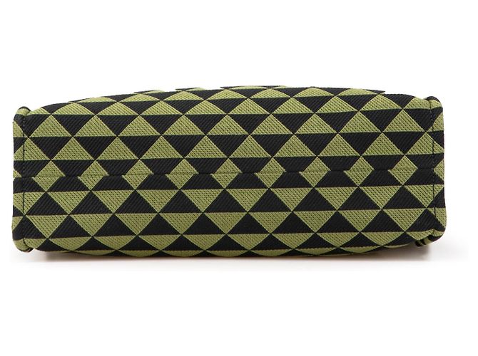 Prada Grüner Jacquard Triangolo Symbole Einkaufstasche - Ansicht 3