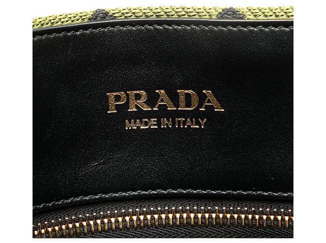 Prada Grüner Jacquard Triangolo Symbole Einkaufstasche - Ansicht 5