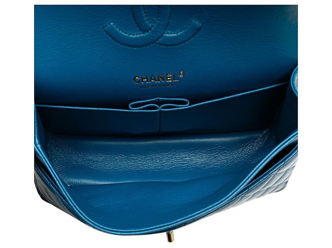 Chanel Blu Medio Classico Caviar Doppio - vista 4