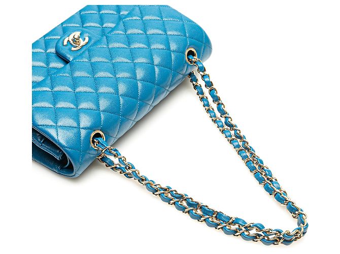 Chanel Blu Medio Classico Caviar Doppio - vista 7