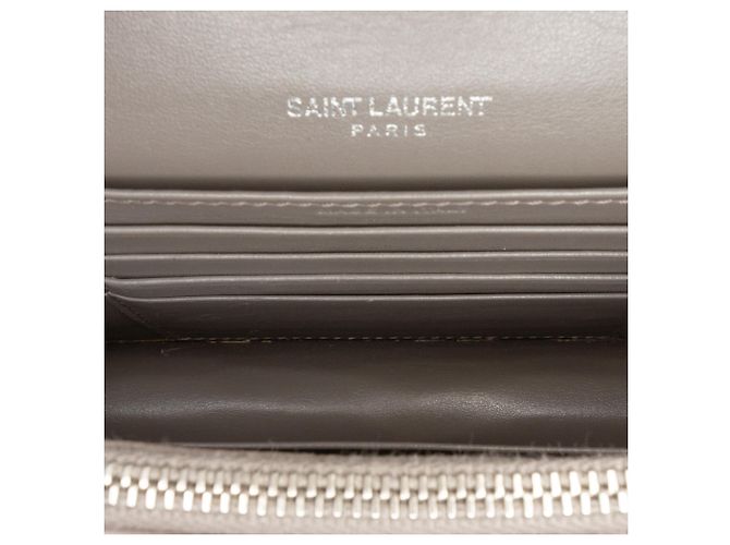 Cartera de cadena Monogram Sunset en cuero gris con estampado de cocodrilo Saint Laurent - vista 4