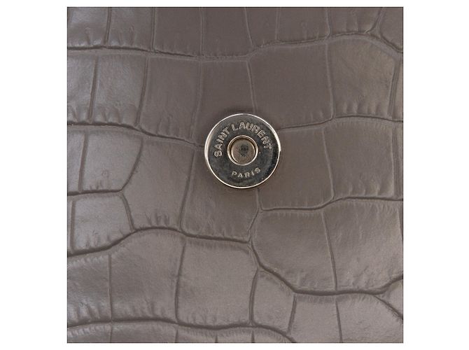 Cartera de cadena Monogram Sunset en cuero gris con estampado de cocodrilo Saint Laurent - vista 5
