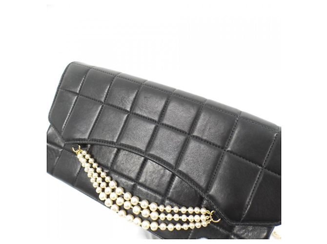 Borsa a spalla in pelle nera Chanel Nero - vista 6