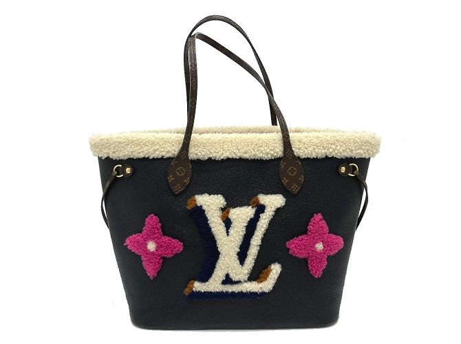 Borsa a Spalla Neverfull MM Monogram Flower di Louis Vuitton Nero Monogramma - vista 2