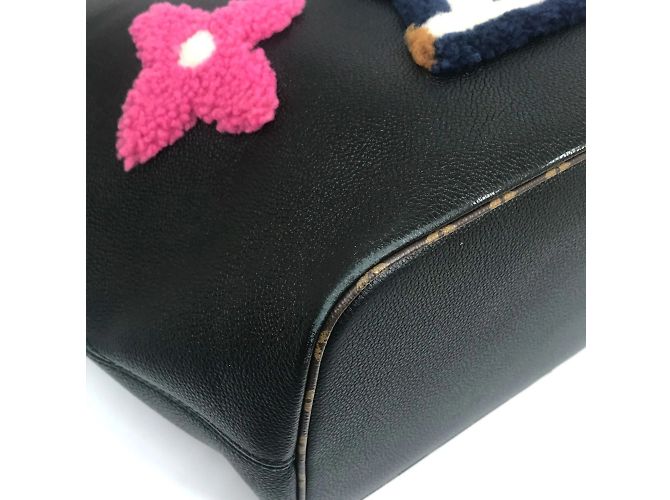 Borsa a Spalla Neverfull MM Monogram Flower di Louis Vuitton Nero Monogramma - vista 6
