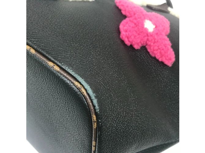 Borsa a Spalla Neverfull MM Monogram Flower di Louis Vuitton Nero Monogramma - vista 7