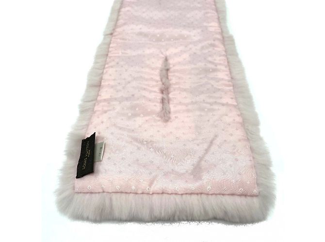Sciarpa in pelliccia rosa e seta Louis Vuitton - vista 5