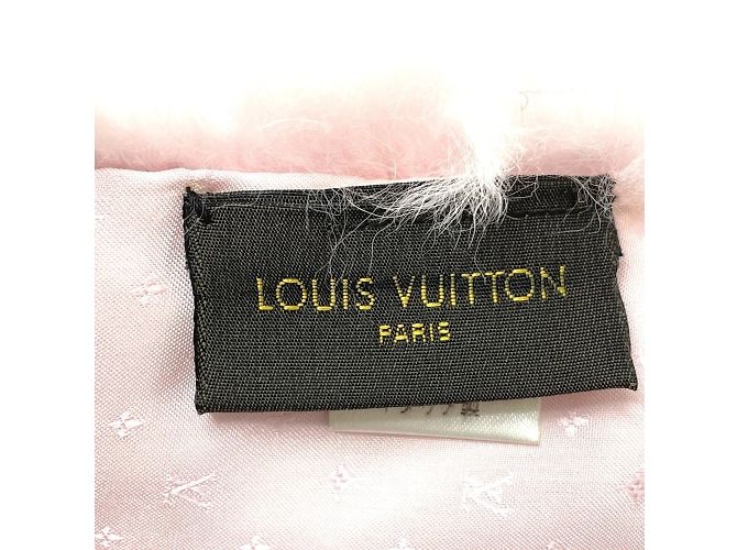 Sciarpa in pelliccia rosa e seta Louis Vuitton - vista 6