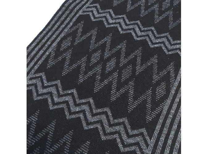 Stola in lana a righe Chevron Louis Vuitton Marrone Nero - vista 5