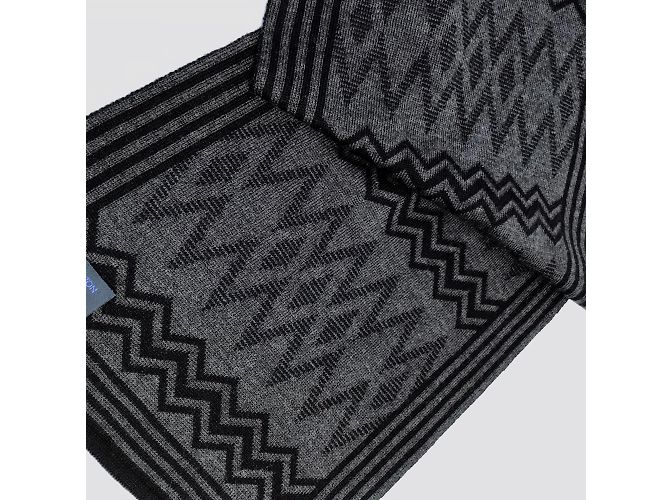 Stola in lana a righe Chevron Louis Vuitton Marrone Nero - vista 6