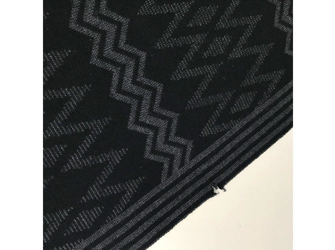 Stola in lana a righe Chevron Louis Vuitton Marrone Nero - vista 7