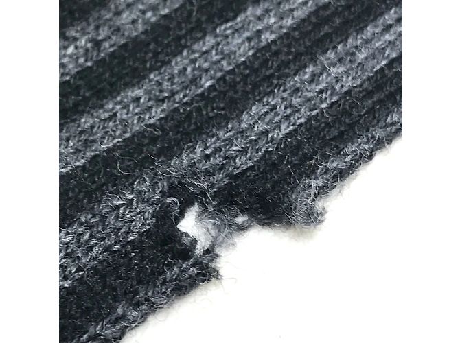 Stola in lana a righe Chevron Louis Vuitton Marrone Nero - vista 8