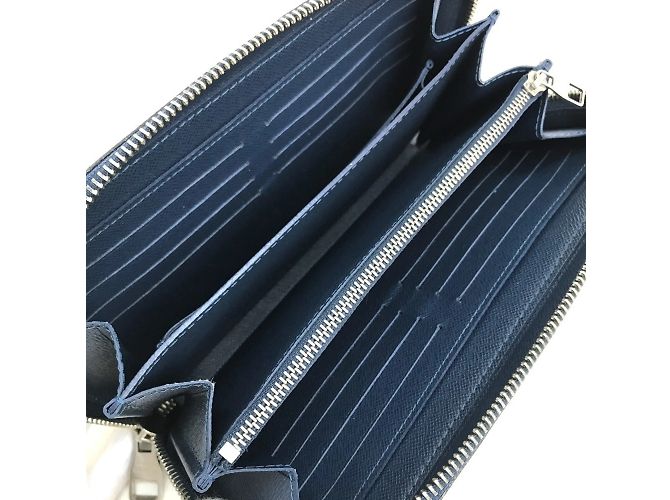 Borsa Clutch Zippy XL in Taiga Louis Vuitton Blu - vista 8
